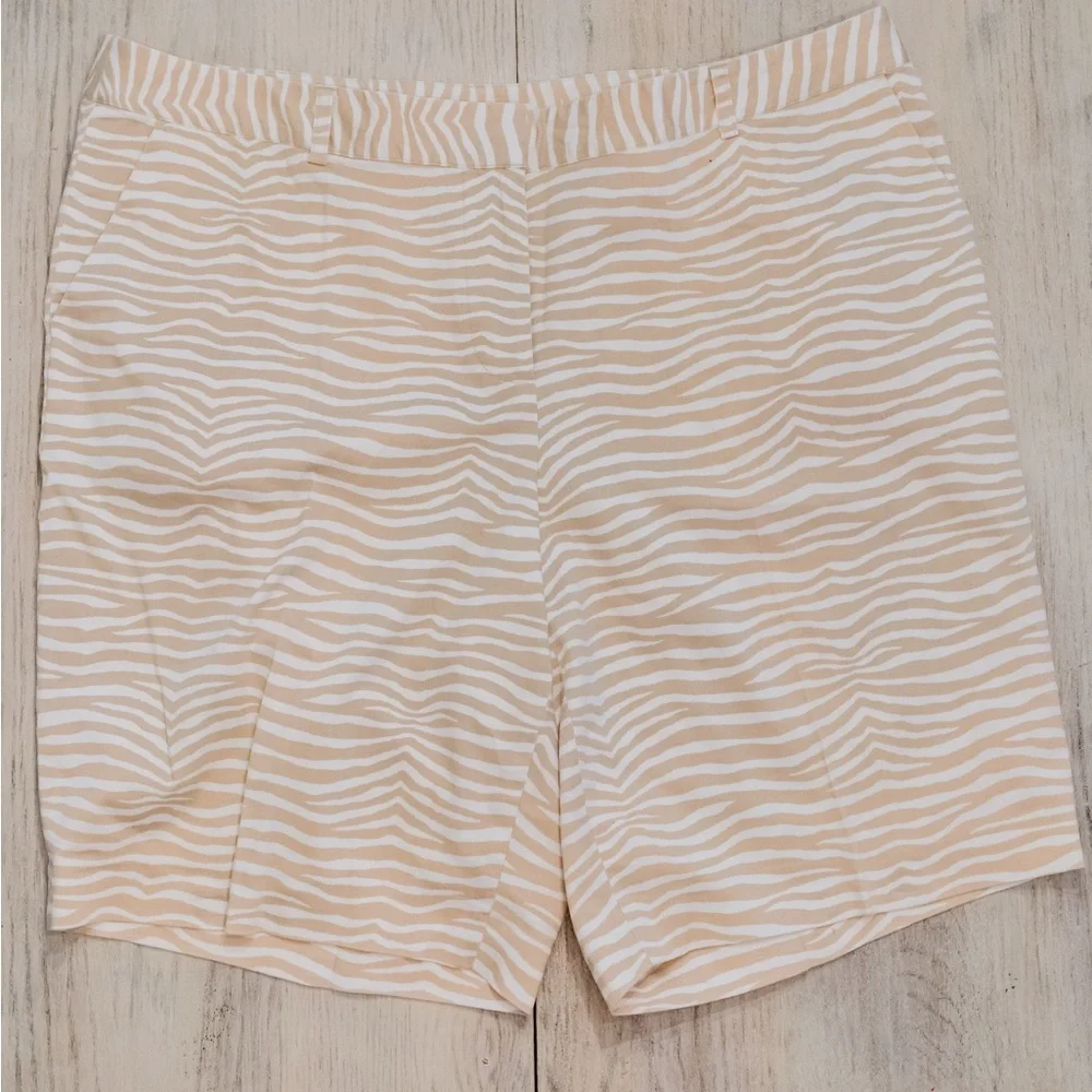 Michael Kors Cream and White Zebra Print Women's Shorts